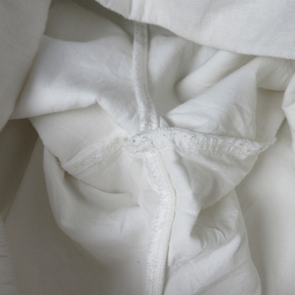 Abercrombie & Fitch Womens Wide Leg Linen Blend Pants White Size S Coastal - Picture 13 of 14